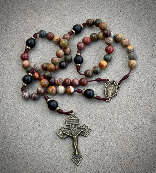 Handmade Picasso Jasper Stone Rosary