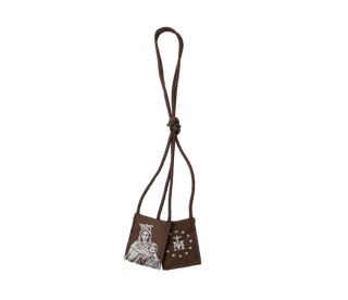 Premium Brown Scapular, Brown & Cream, Our Lady of Mt. Carmel