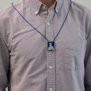 Premium Brown Scapular, Blue & White Rose