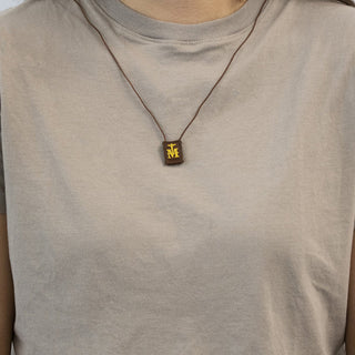 Premium Brown Scapular, Brown & Gold (Mini)