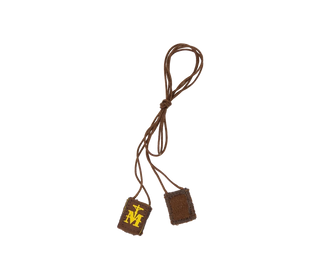 Premium Brown Scapular, Brown & Gold (Mini)