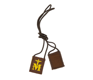 Premium Brown Scapular, Brown & Gold