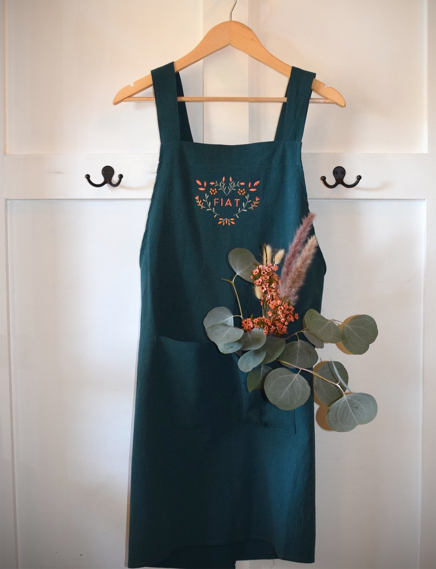 Fiat Embroidered Cross Back Apron Totally Catholic Tees Fiat Embroidered Cross Back Apron Totally Catholic Tees