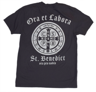 Ora Et Labora- Saint Benedict Heavyweight Garment-Dyed Tee