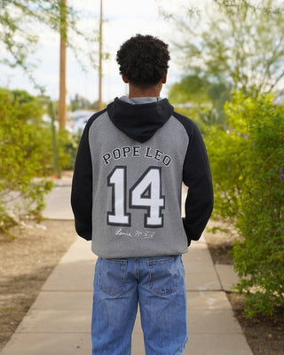 Pope Leo Raglan Hooded Sweatshirt