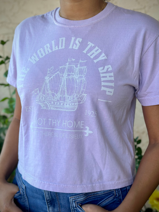 St. Therese, Thy Ship  Heavyweight Garment-Dyed Women's Boxy Tee