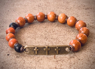 Handmade Wooden Rosary Bracelet