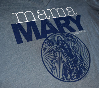 Mama Mary Women's Relaxed Fit V-Neck Premium Tee